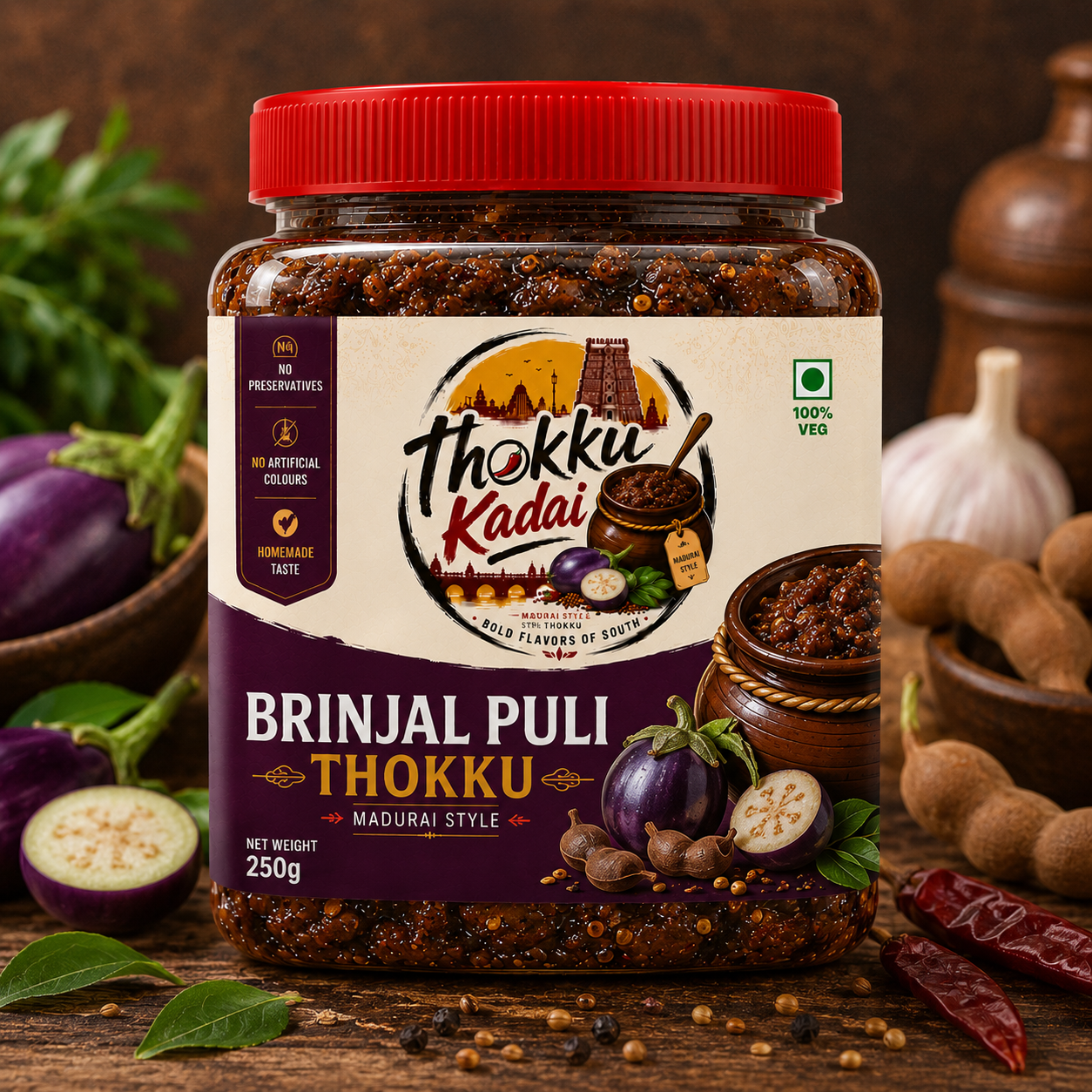 Brinjal Puli Thokku
